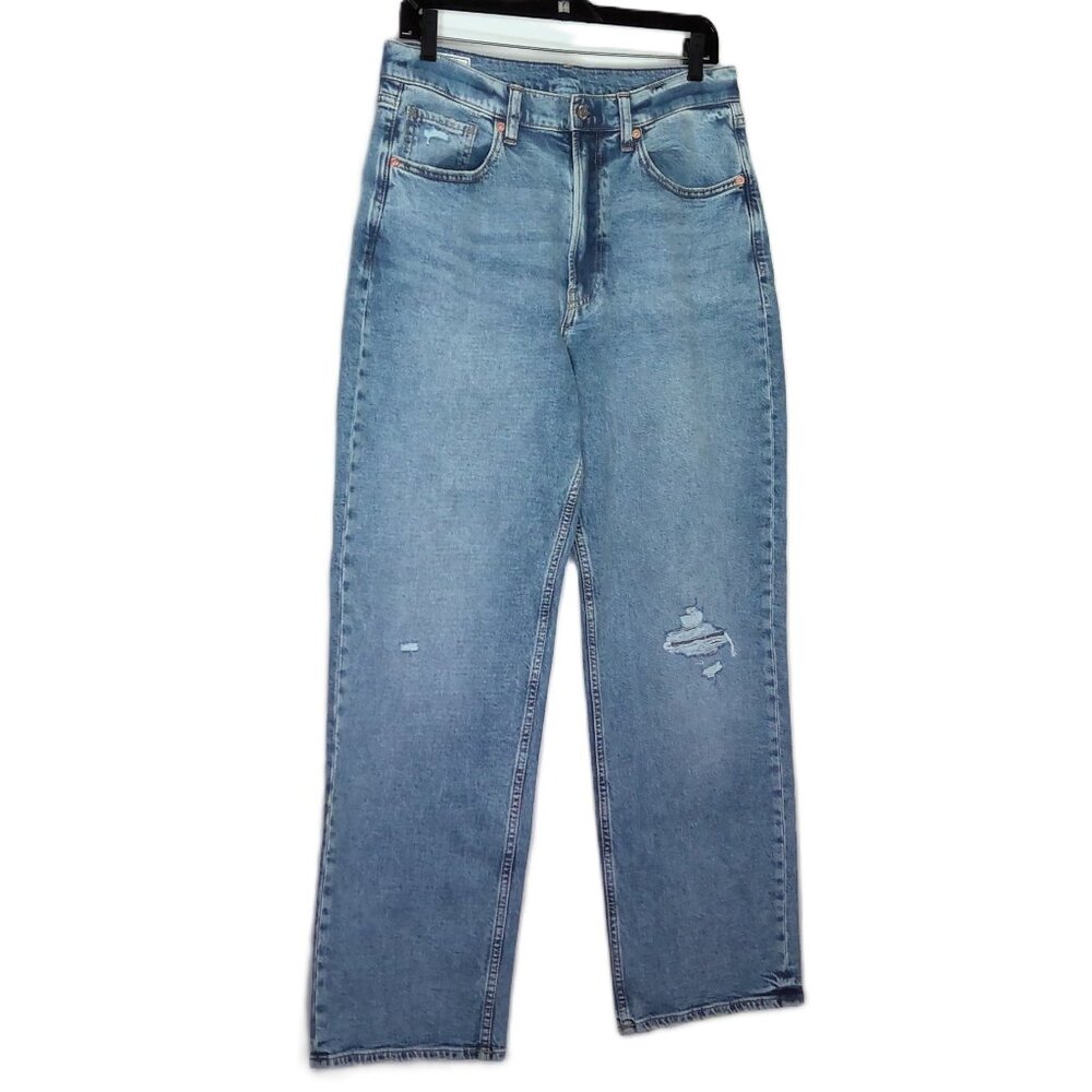 Gap Bue Jeans Vintage 90's Light Loose Destroy High Rise Stretch EUC   8 R / 29